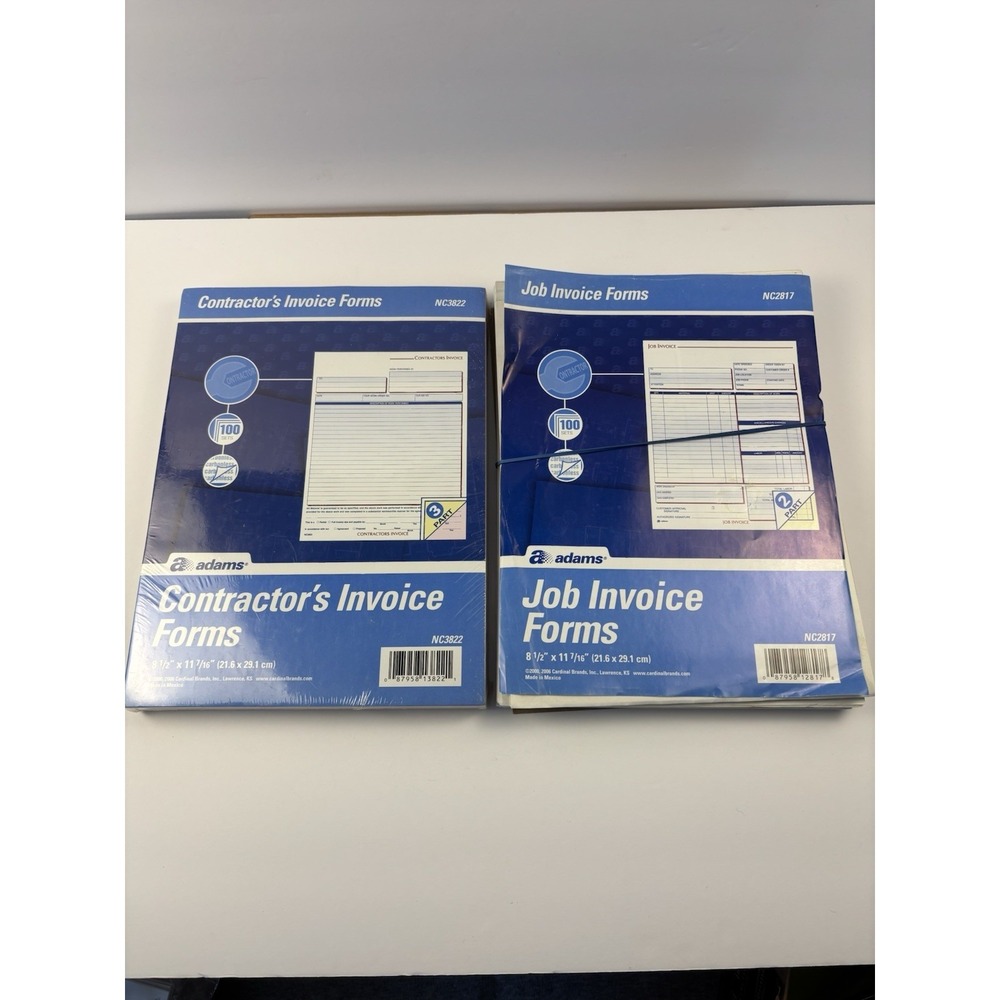 Adams 1 New Pack Contractor Invoice Forms and 1 Pack Job‎ Invoice Forms